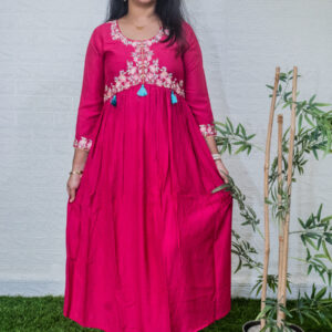 Embroidered flared dress