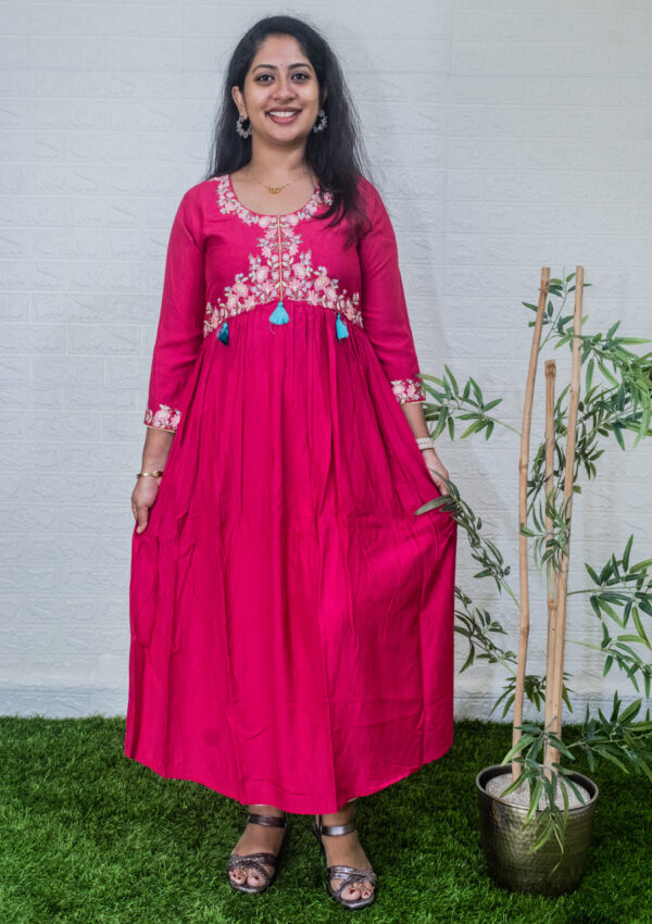 Embroidered flared dress