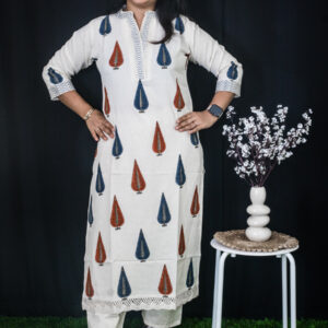 Khadi leaf printed kurti