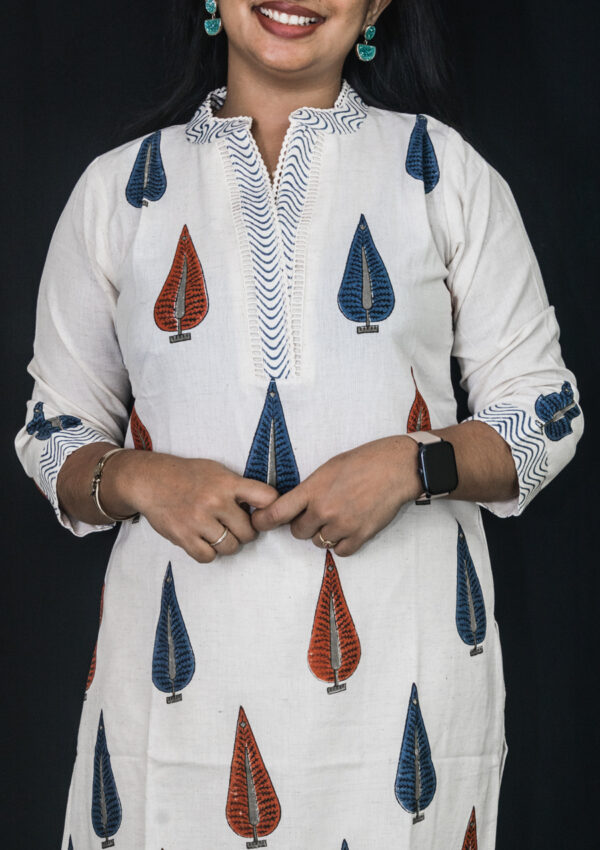 Khadi leaf printed kurti - Image 2