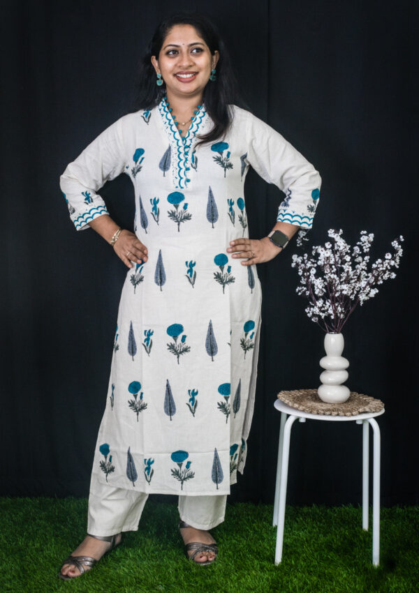 Khadi floral kurti
