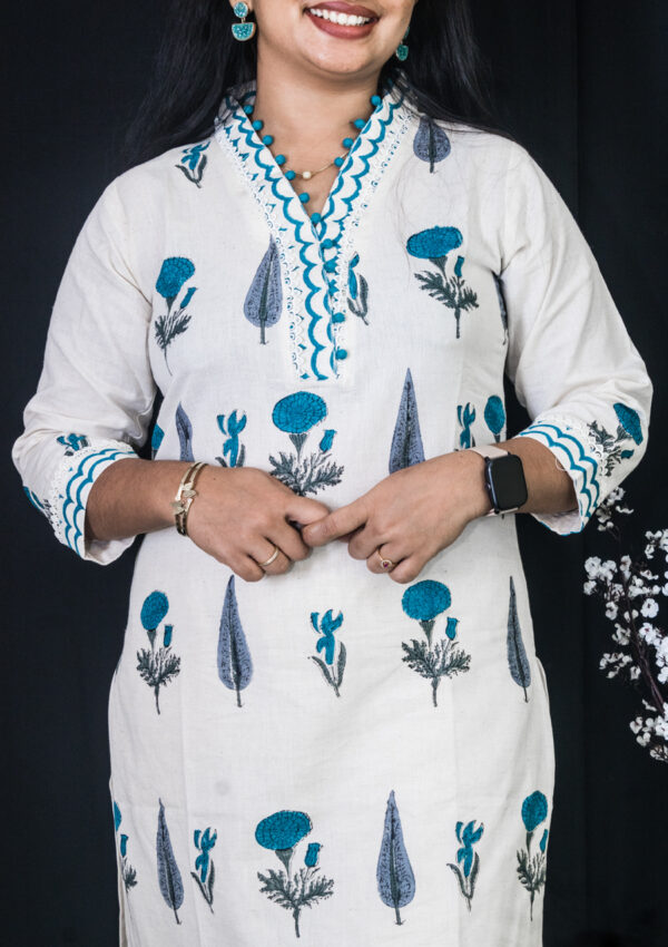 Khadi floral kurti - Image 2