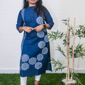 Denim printed kurti