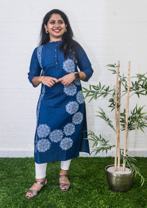 Denim printed kurti