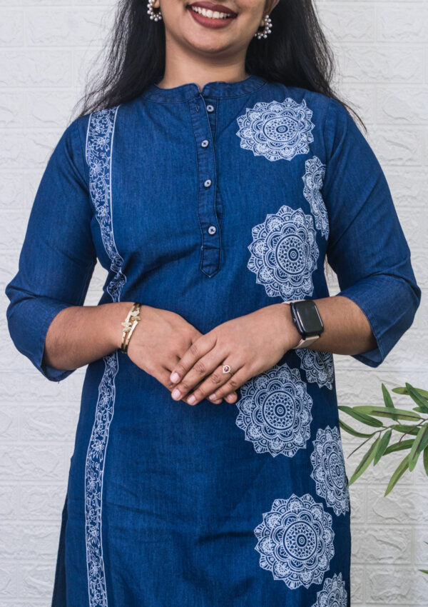 Denim printed kurti - Image 2