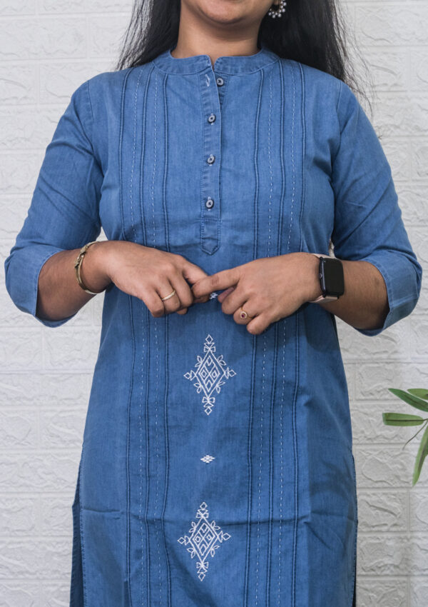 Denim embroidery kurti - Image 2