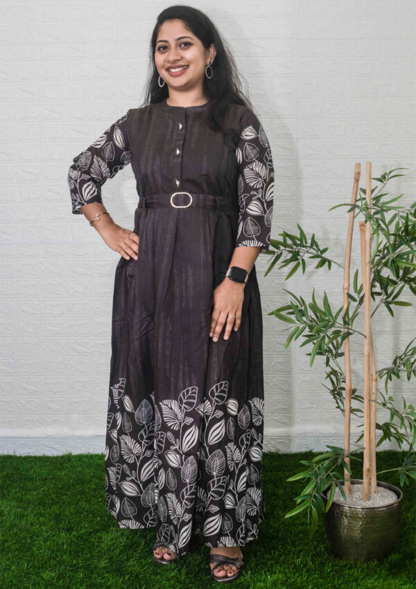 Printed fit and flare indo western dress