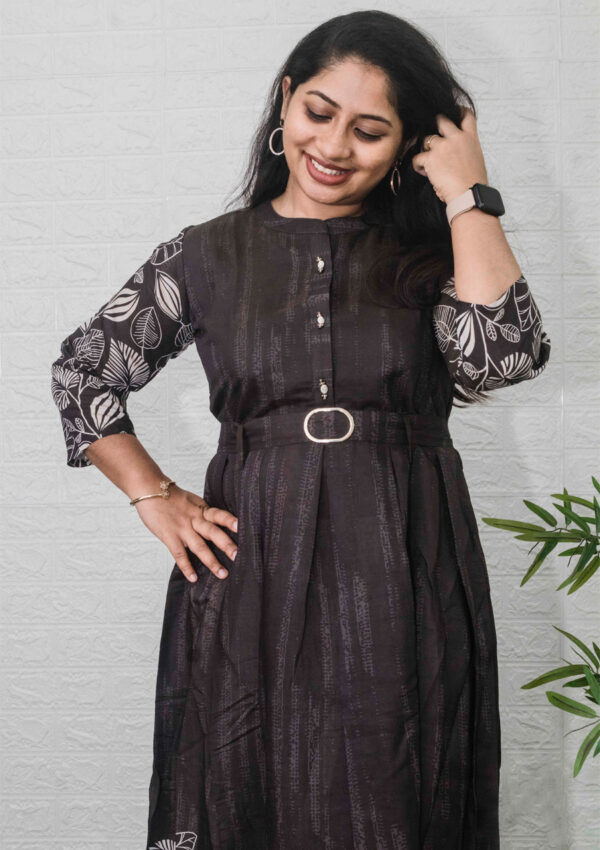 Printed fit and flare indo western dress - Image 3
