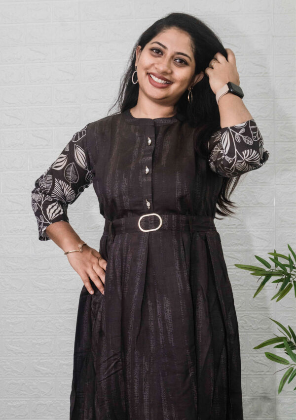 Printed fit and flare indo western dress - Image 2