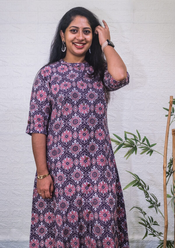 Printed A-line kurti - Image 3