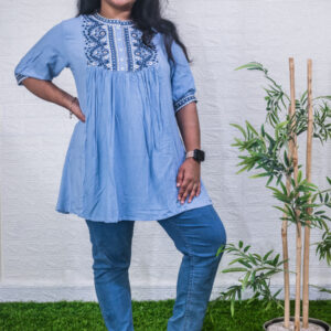 Floral embroidery top