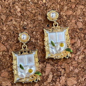 PearlGlow Handmade Earring - White