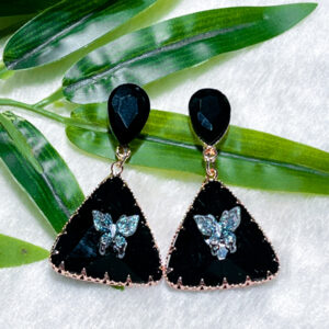 Butterfly Prism Earring - Black