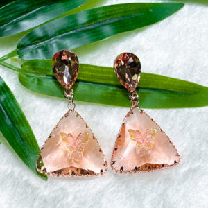 Butterfly Prism Earring - Light Brown