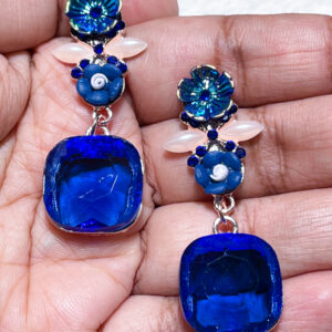 Crystal Bloom Earring - Blue