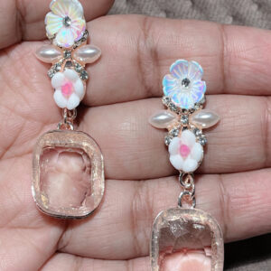 Crystal Bloom Earring - Transparent