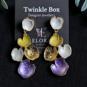 Opal Petal Dangles - Purple